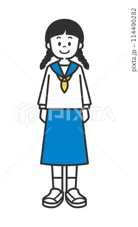 制服を着た女の子のイラスト 114490282