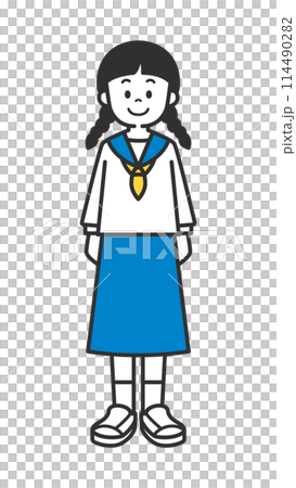 制服を着た女の子のイラスト 114490282