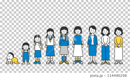 Illustration of a woman's life stage 114490298