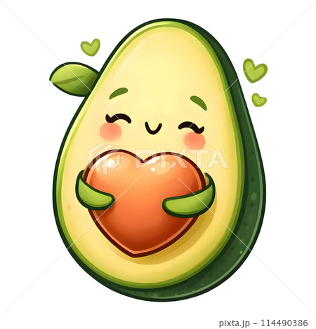 Avocado with heart 114490386