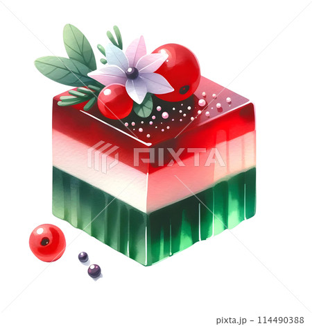 Christmas gelatin cake 114490388