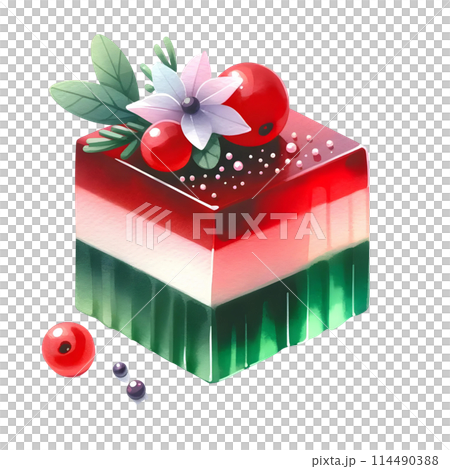 Christmas gelatin cake 114490388
