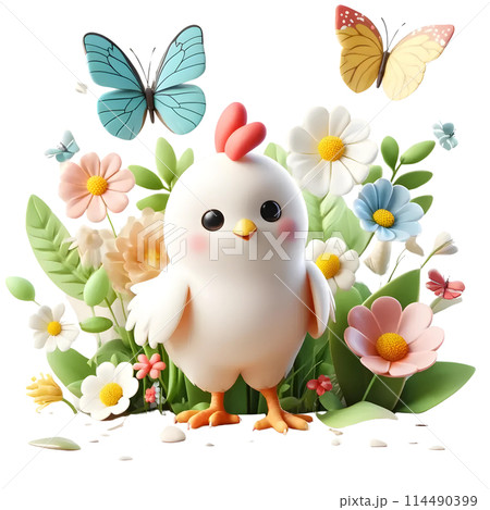 3D chick in spring 114490399