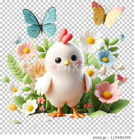 3D chick in spring 114490399