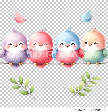 four birds on the wire 114490403