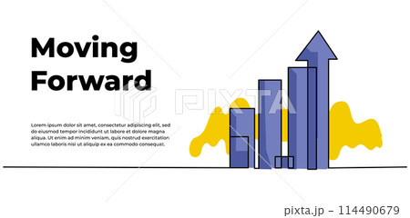 Continuous line design of arrow. One line decorative elements drawn on a white background. 114490679