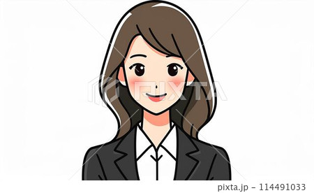 ビジネスマン　ビジネスウーマン　イメージ　白背景 114491033