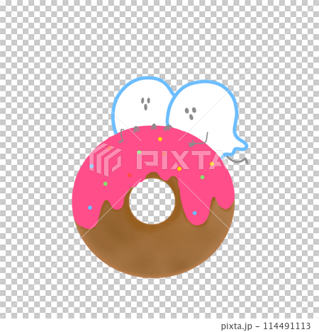 ドーナツとおばけのイラスト ドーナツとおばけのイラスト 114491113