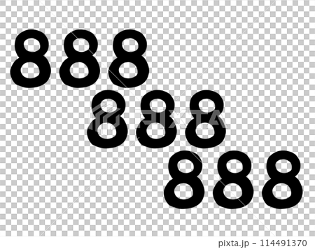 888ネット用語の拍手マーク／手描きイラストのイラスト素材 [114491370