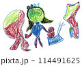 子供が描いた絵_お母さんのおつかい 114491625