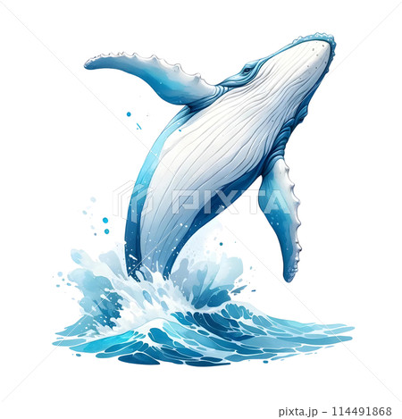 breaching humpback whale 114491868