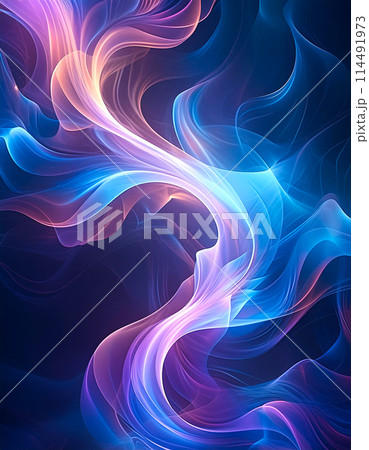 流動的なインクのグラデーションの背景 114491973