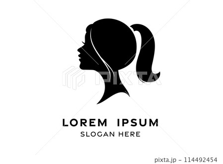 girl in haircuts hair style silhouette illustration female likeness 114492454