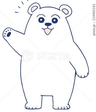かわいいシロクマのキャラクター 114493181
