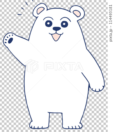 かわいいシロクマのキャラクター 114493181