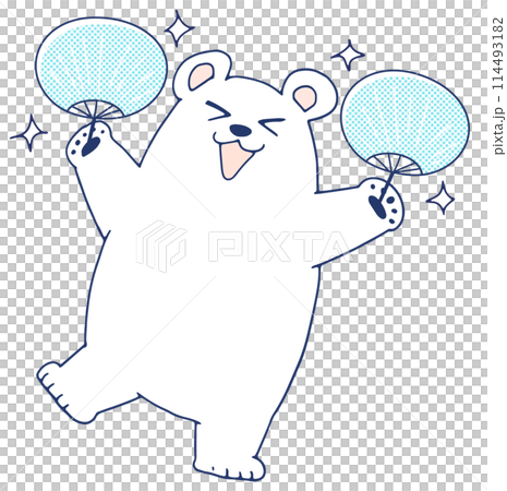 かわいいシロクマのキャラクター 114493182
