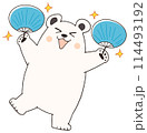 かわいいシロクマのキャラクター 114493192