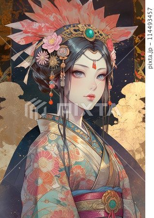 宗像三女神の市杵島姫 の開運スピリチュアル イラストアート 宗像三女神の市杵島姫 の開運スピリチュアル イラストアート 114493457