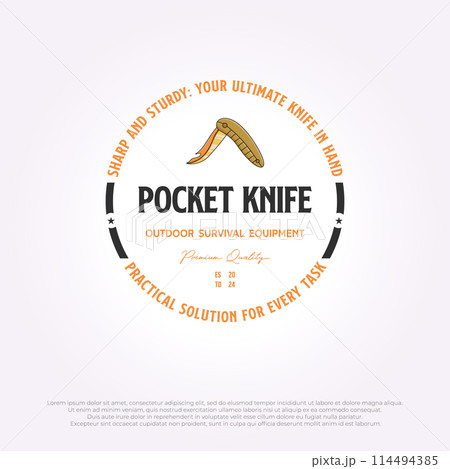 colorful pocket knife emblem logo icon vector illustration design silhouette 114494385