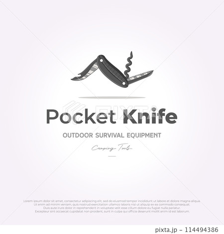 flat pocket knife camping logo icon survival vector swiss army illustration 114494386
