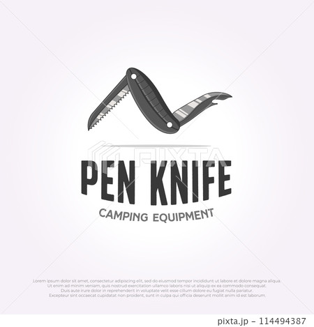 outdoor vintage survival simple folding knife logo vector icon outdoor vintage survival simple folding knife logo vector icon 114494387