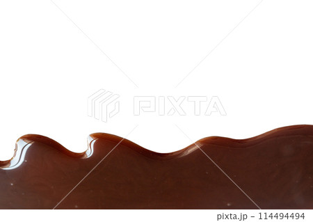 Liquid Chocolate Cream isolated on white background with clipping path 114494494