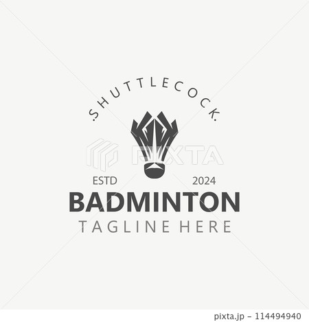 Badminton Shuttlecock logo icon design for Sport logo and Badminton Championship club, competititon isolated background 114494940