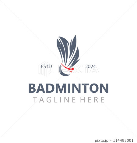 Badminton Shuttlecock logo icon design for Sport logo and Badminton Championship club, competititon isolated background 114495001