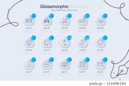 Set of Eu close borders, Consumption growth and Recovery devices line icons for web app. Video conference, Fishing lure, Scroll down icons. Money currency, Skin care, Oil serum signs. Vector 114496184