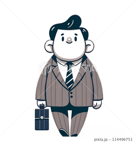 歩いているビジネスパーソンの男性 歩いているビジネスパーソンの男性 114496751