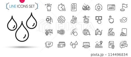 Pack of Quick tips, Wallet and Swipe up line icons. Include Milestone, Bitcoin, Payment click pictogram icons. Fingerprint, Calendar, Voicemail signs. Idea, Luggage trolley, Hand click. Vector Pack of Quick tips, Wallet and Swipe up line icons. Include Milestone, Bitcoin, Payment click pictogram icons. Fingerprint, Calendar, Voicemail signs. Idea, Luggage trolley, Hand click. Vector 114496834