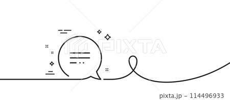 Text message line icon. Continuous one line...のイラスト素材 [114496933] - PIXTA