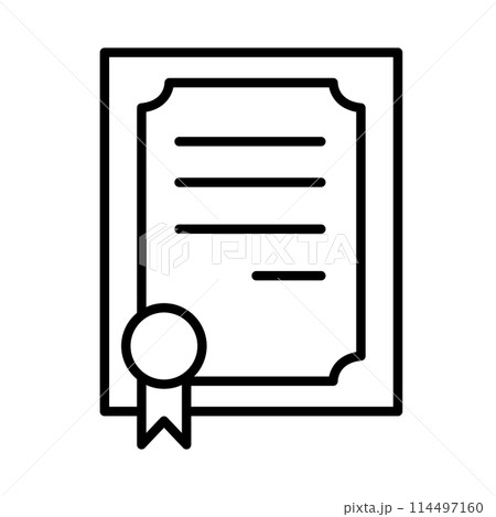 Certificate, award icon in thin line style Vector illustration graphic design Certificate, award icon in thin line style Vector illustration graphic design 114497160