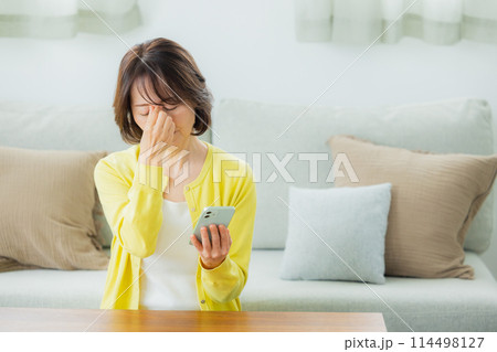 リビングのミドル女性 リビングのミドル女性 114498127