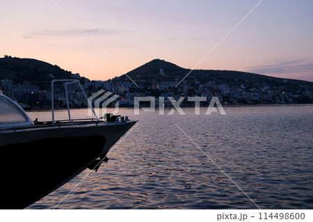 Various attractions on the island of Corfu Greece streets Ocean sea beauty of nature boats famous places for tourists. High quality  114498600