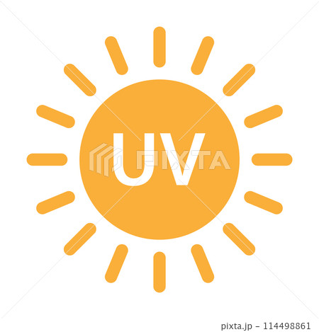 UV radiation icon vector solar ultraviolet light symbol for graphic design, logo, web site, social media, mobile app, ui illustration. UV radiation icon vector solar ultraviolet light symbol for graphic design, logo, web site, social media, mobile app, ui illustration. 114498861