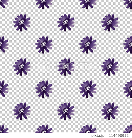 Minimalistic sunflowers. Abstract seamless floral pattern. Stylized watercolor illustration. Designer wallpaper. Retro creative design 114498932