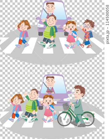 交通安全<行人穿越道與兒童2、舉手過馬路、自行車必須下車過馬路> 114500058