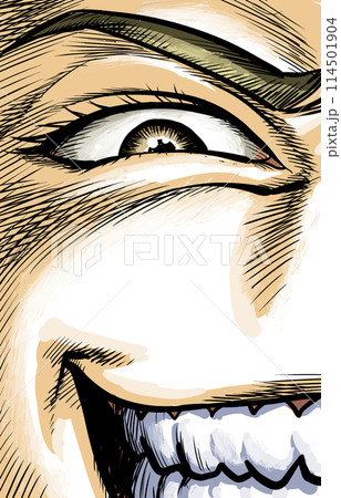 見下す目のアップのイラスト 114501904