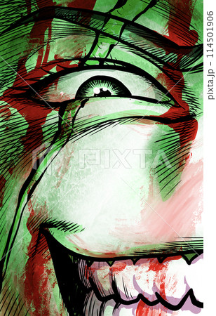 見下す目のアップのイラスト 見下す目のアップのイラスト 114501906