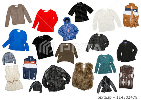 clothes for females isolated on white background 114502479