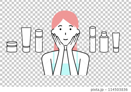 Young lady doing skin care - Stock Illustration [114503836] - PIXTA
