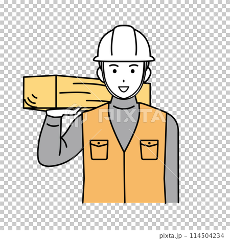 大工 土方の男性のイラスト 大工 土方の男性のイラスト 114504234