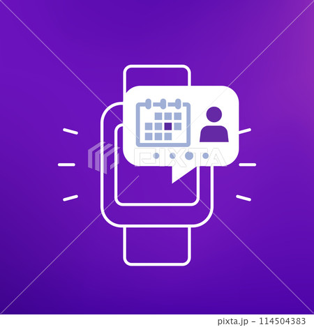 appointment, book a meeting icon with smart watch 114504383