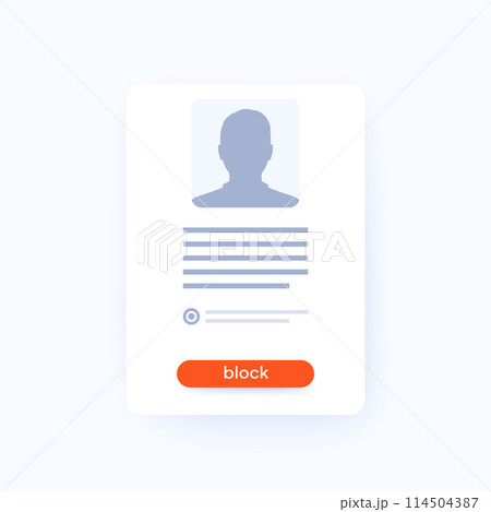block user form with a button, vector ui design block user form with a button, vector ui design 114504387