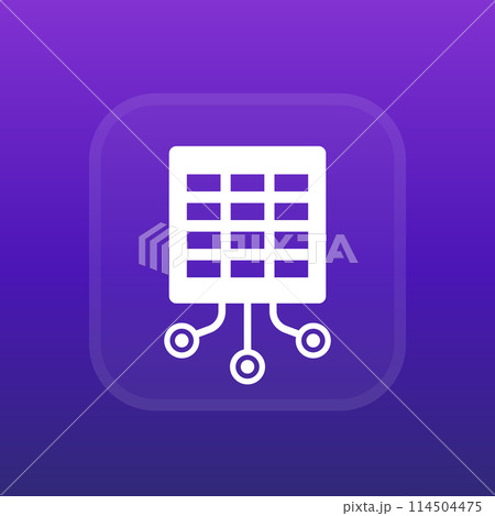 data to spreadsheet icon for web 114504475