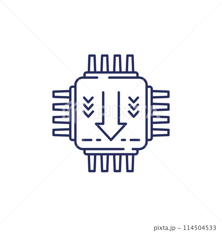 firmware update line icon with chipset 114504533
