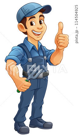 Gardener Cartoon Garden Tool Man Farmer Mascot Gardener Cartoon Garden Tool Man Farmer Mascot 114504925