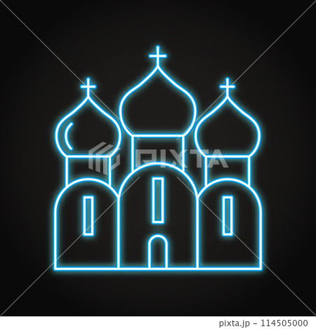 Orthodox church neon line icon 114505000