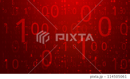 Digital Binary Code on Dark Red Background. Data Breach 114505061